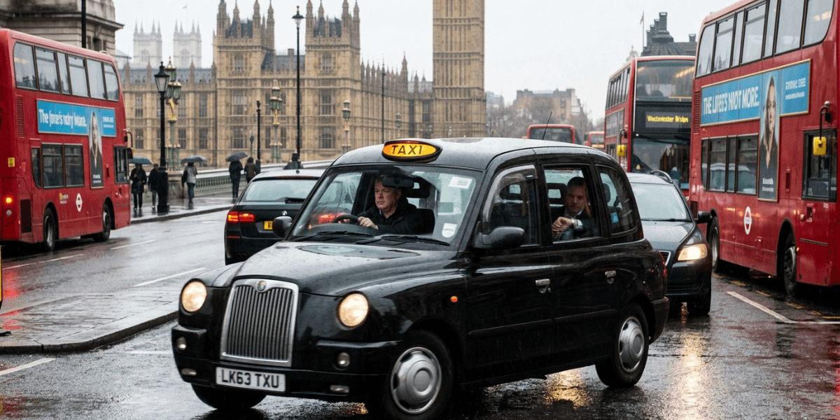 London black cab helping passengers reach destinations quickly in traffic